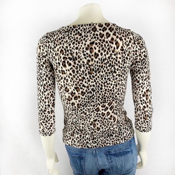 Carmen Marc Valvo leopard print blouse size XS - Picture 3 of 6